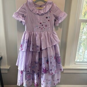 Girls' Floral Ruffle Dress in Lavender